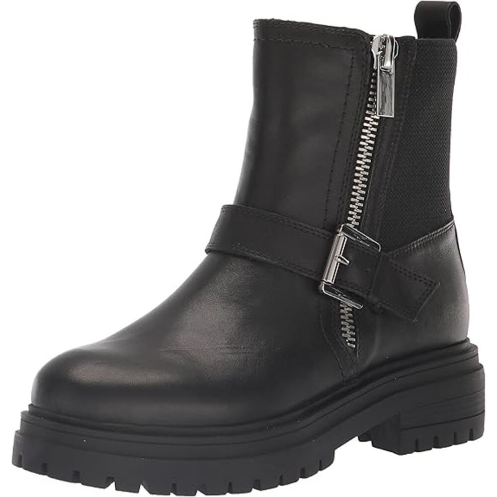 Blondo Garnet Lug Moto Waterproof Boot Leather Black Women's Size 5.5M